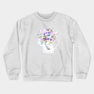 colorful pansies in pot Crewneck Sweatshirt